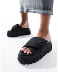 Buffalo - Ava Velcross Flat Sandals - Lyst