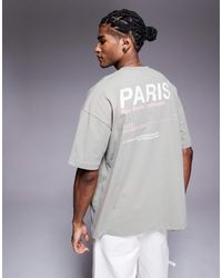 ASOS - Oversized T-Shirt Met Grafische Paris-Tekstprint - Lyst