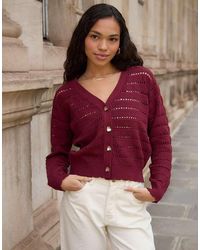 Threadbare - Pointelle Knit V-Neck Cardigan - Lyst
