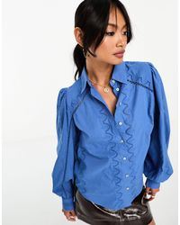 Y.A.S - Embroidered Shirt With Laced Ladder Detailing - Lyst