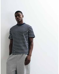 SELECTED - Heavyweight Seersucker Striped T-shirt - Lyst