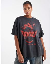 ASOS - Asos Design Curve Oversized T-shirt With Halloween Dracula Licensed Graphic - Lyst