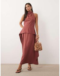 ASOS - Cowl Neck Double Layer Maxi Dress - Lyst