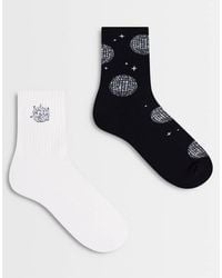 ASOS - 2 Pack Socks With Disco Ball Graphic - Lyst