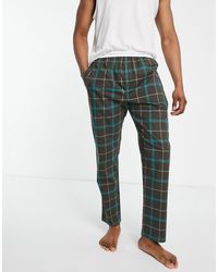en slaapmode voor Pyjamas en loungekleding Geweven Geruite Slaapbroek in het Groen voor heren Calvin Klein Katoen Ck1 Heren Kleding voor voor Nacht 