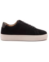 Thomas Crick - 'Evers' Casual Lace-Up Suede Leather Sneakers - Lyst