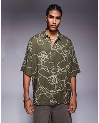 ASOS - Oversized Shirt With Abstract Print - Lyst
