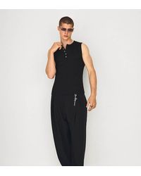 Bershka - Tall Pleated Baggy Trousers - Lyst