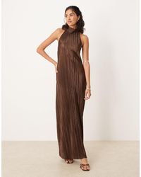 ASOS - Plisse Halter Tie Maxi Dress - Lyst