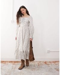 Miss Selfridge - – maxi-freizeitkleid mit blümchenprint - Lyst