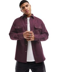 ASOS - Camicia Giacca Bordeaux - Lyst
