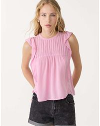 Stradivarius - Blusa Ampia Polvere Con Volant - Lyst