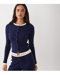 The Frolic - Exclusive Knitted Contrast Trim Cardigan Co-ord - Lyst
