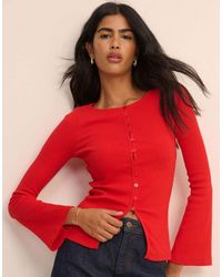 Nobody's Child - Ribbed Flared Sleeve Cardigan - Lyst