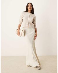New Look - Cardigan Girocollo Color Avena Con Bottoni - Lyst