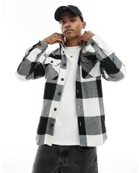 Jack & Jones - Sobrecamisa Blanca Y Negra Extragrande A Cuadros Buffalo De -Blanco - Lyst
