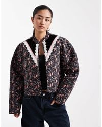 Miss Selfridge - Ditsy Victoriana Crop Jacket - Lyst