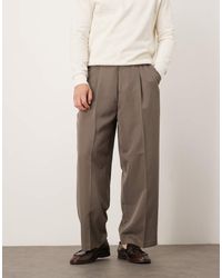ASOS - Pantaloni Eleganti A Palloncino Color Visone Con Pieghe Sul Davanti - Lyst