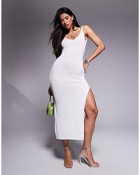 Missy Empire - Missy Empire Knitted Cami Side Slit Open Back Maxi Dress - Lyst