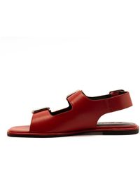 OFF THE HOOK - – baker – flache slingback-sandalen aus leder mit überkreuzten riemen - Lyst