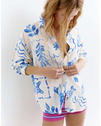 Pull&Bear - Chemise à manches longues et imprimé marin - sable - Lyst