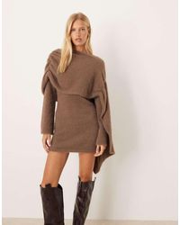 Pretty Lavish - Drape Knit Mini Dress - Lyst