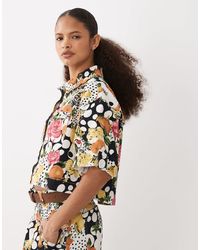 ASOS - Chemise d'ensemble coupe carrée en denim imprimé - Lyst