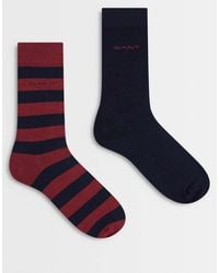 GANT - 2-pack Barstripe And Solid Socks - Lyst