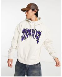 Weekday Oversized Zip Hoodie With Illusions Graphic Embroidery in