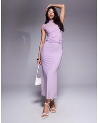 ASOS - Midi Dress With Cowl Skirt Detail And Layered Bodice - Lyst