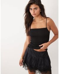 ASOS - Shirred Cami Top With Ruffle Hem - Lyst