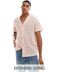 ASOS - Short Sleeve Relaxed Deep Revere Texture Shirt - Lyst