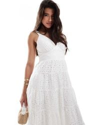 Abercrombie & Fitch - Linen Blend Emerson Midi Dress - Lyst