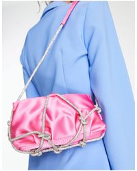 ASOS Shoulder Bag With Diamante Strapping Detail - Pink