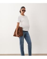 ASOS - Asos Design Maternity Slim Fit Mom Jeans - Lyst