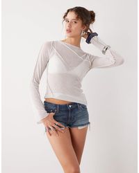 Weekday - Low Waist Denim Hot Pant Shorts - Lyst