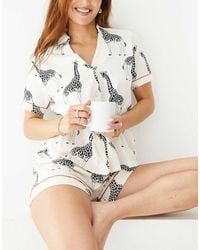 Chelsea Peers - Cotton Revere Top And Short Pyjama Set - Lyst