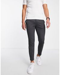TOPMAN - Pantalon skinny habillé avec taille élastique - anthracite - Lyst