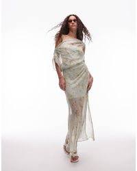 Mango - One Should Drape Floral Midi Dress - Lyst