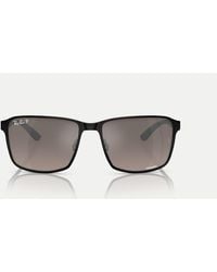 Ray-Ban - Rb3721Ch Chromance Square Polarised Sunglasses With Mirrored Lens - Lyst