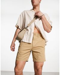 Abercrombie & Fitch - All day - pantaloncini chino da 7" kaki beige - Lyst