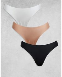ASOS - – 3er-pack sich nicht abzeichnende spitzen-tangas - Lyst