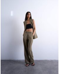 TOPSHOP - Twill Straight Leg Trouser - Lyst