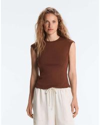 Oysho - Short-sleeved Rib Top With Cotton And Modal - Lyst