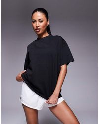 4505 - Camiseta Negro Lavado Extragrande De Tejido Grueso De Algodón Con Acabado De Secado Rápido Icon De - Lyst