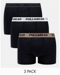 Pull&Bear - Confezione da 3 paia di boxer bianchi, nude e kaki - Lyst