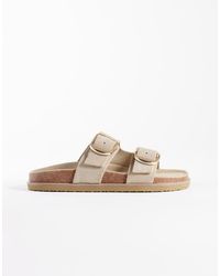 New Look - Double Buckle Leather Sandals - Lyst
