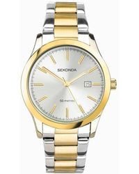 Sekonda - Taylor 34Mm Analogue Watch With Two Tone Alloy Round Case, Two Tone Stainless Steel Bracelet And Dial - Lyst