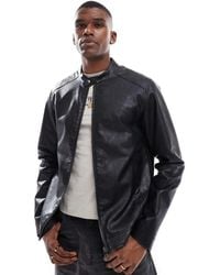 JJ Rebel - Faux Leather Racer Jacket - Lyst
