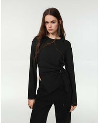 Pull&Bear - Maglia A Maniche Lunghe Nera - Lyst